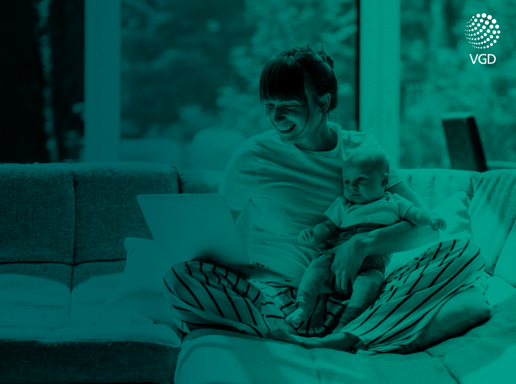 working mom with a child