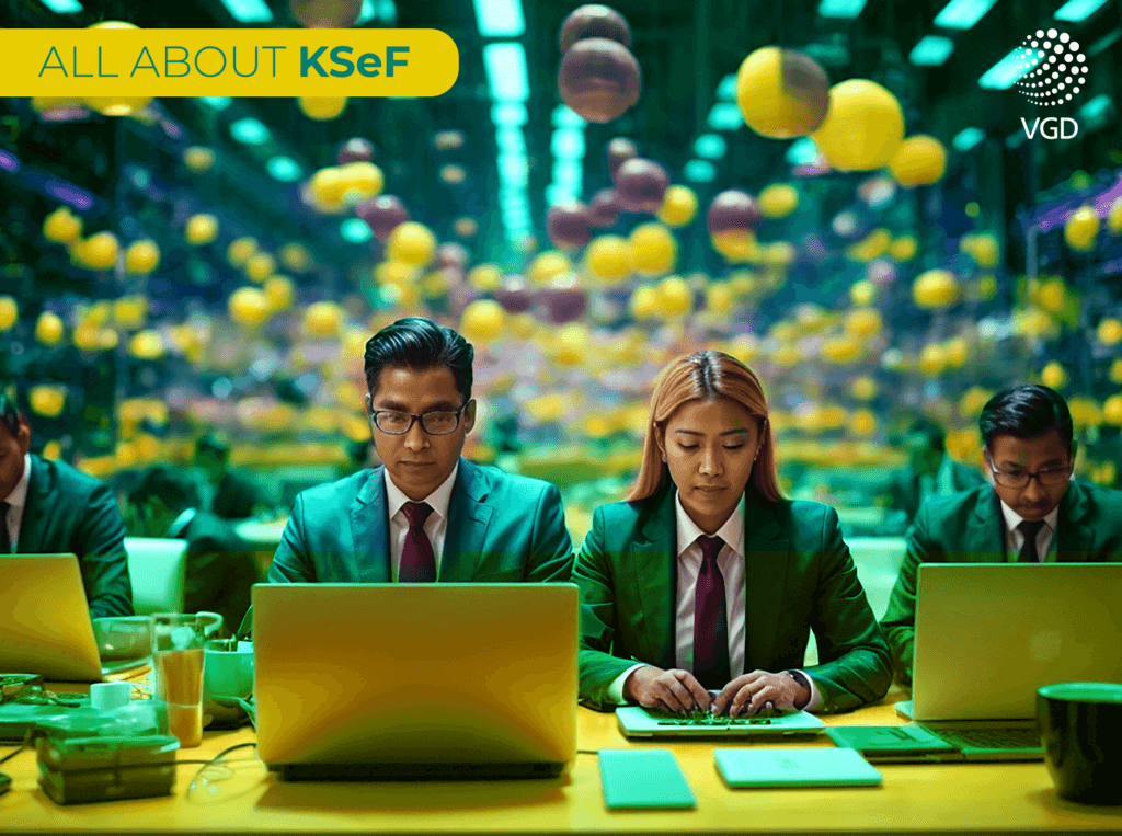 man and woman are wearing shirts and suits sitting at the desk in front of laptops and working, abstract 3D background with spheres